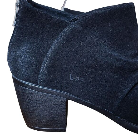Born BOC Settle Black Leather Suede Slouch Ruched Ankle Boots 11 - Picture 7 of 16